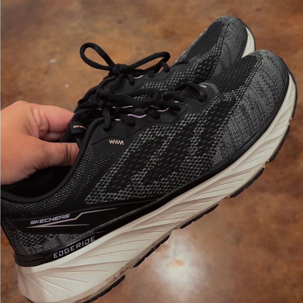 Skechers EdgeRide Black and Gray Running Shoes - Picture 2 of 4